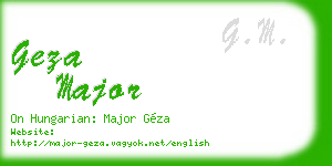 geza major business card