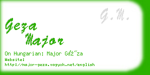 geza major business card